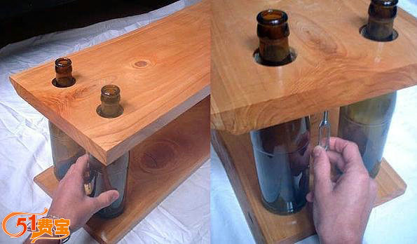 利用旧啤酒瓶做成的储物柜