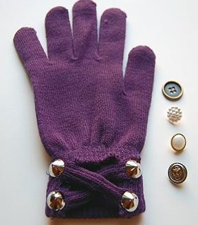 DIY改造旧手套做流行手套