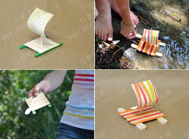 冰棍棒帆船大全|怎样用冰棍棒做diy小帆船教程 - 废物利用手工diy小