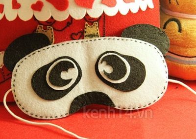 旧物改造制作熊猫眼罩