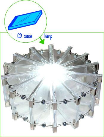 旧物变废为宝，CD盒制作的透明灯罩