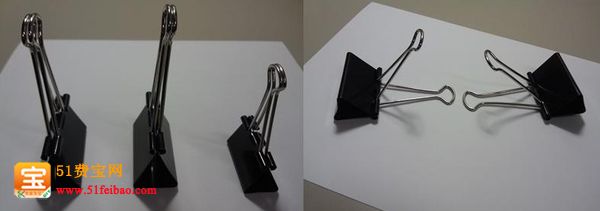 51费宝网：用长尾夹怎么做手机支架步骤1