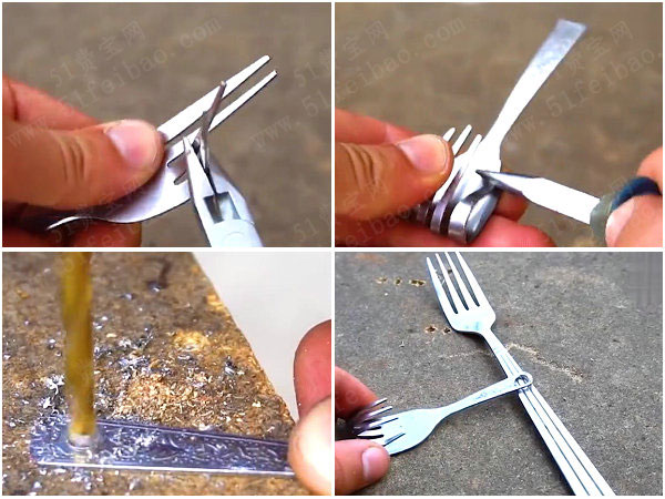 使用报废餐具打造高大上手机金属托架 - 废物利用手工diy小制作 - 51