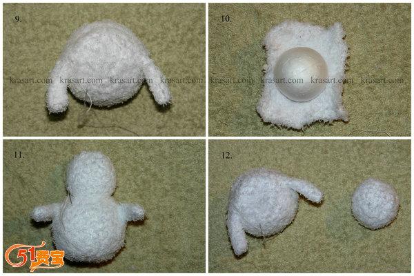 旧袜子做戴围巾的小雪人针插