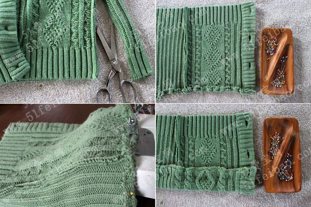 过气毛衣改韩版带纽扣女士围脖围巾