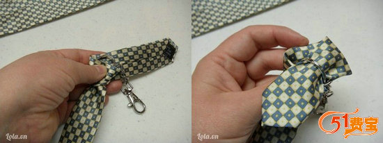 用旧领带做手工钥匙扣挂饰  