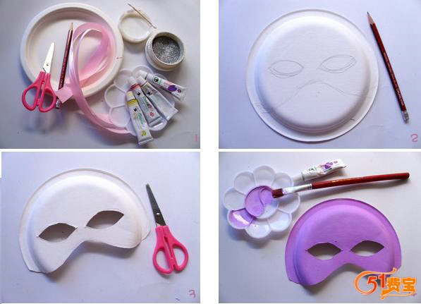 儿童手工课：DIY闪光化妆面具