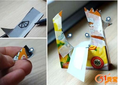 儿童手工课：废纸盒做剪纸小公鸡