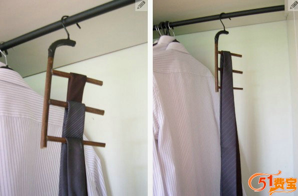 旧物改造自制适合收纳围巾和领带的便利衣架
