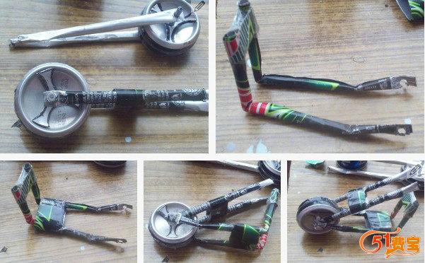用易拉罐组装的哈雷摩托车模型