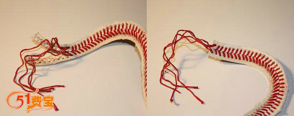 旧垒球的废物利用，DIY好看编织手链