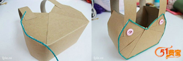 硬纸板制作可爱猫咪纸袋