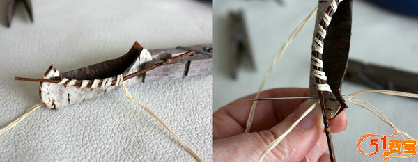 手工制作迷你独木舟小饰物
