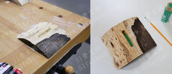 用树皮怎么做特别的原木手机座