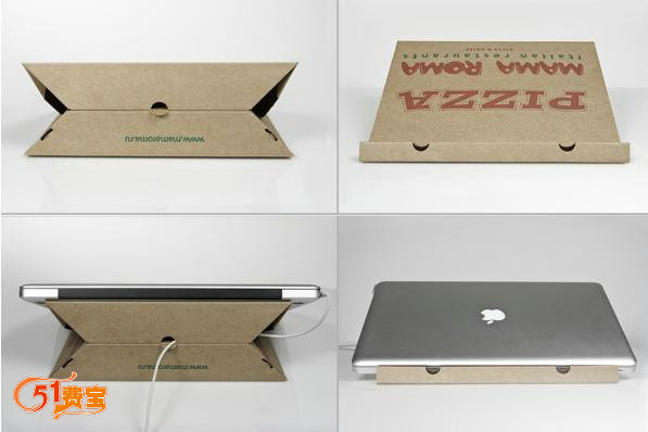 利用比萨饼盒子制作笔记本电脑支架