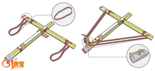DIY自制十字弩手工玩具