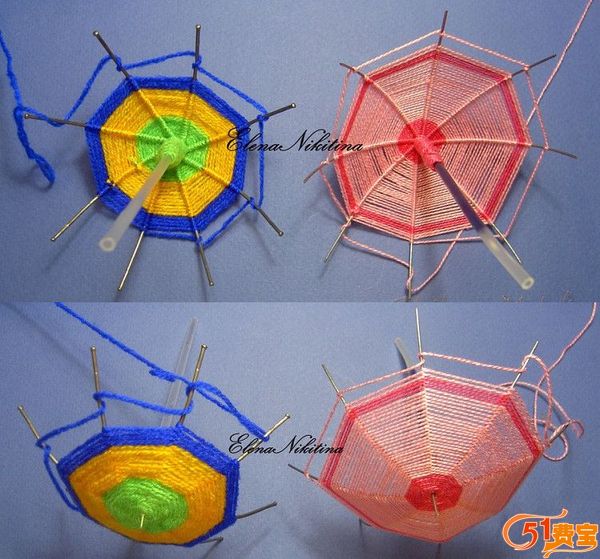 用废笔芯和旧毛线DIY漂亮小花雨伞