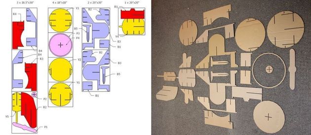 硬纸板制作3D跨腰飞机玩具/模型