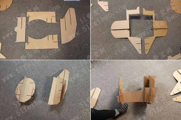 硬纸板制作3D跨腰飞机玩具/模型