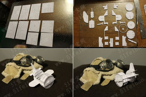 硬纸板制作3D跨腰飞机玩具/模型