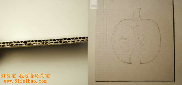 利用旧纸箱DIY的瓦楞纸浮雕装饰画