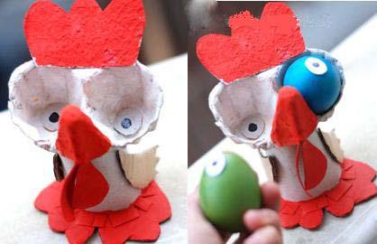 儿童手工课：手工制作大眼公鸡玩偶
