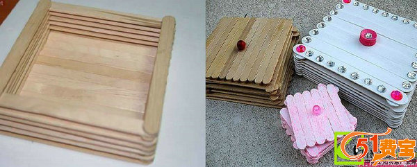 DIY雪糕棍制作木质精致收纳盒