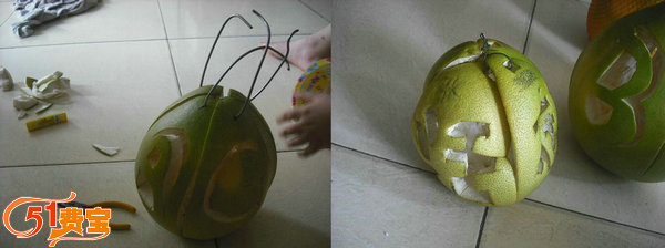 教你怎么DIY制作应节的柚子皮灯笼/柚子皮夜灯