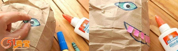 儿童手工课：利用废纸袋做大嘴鱼手偶