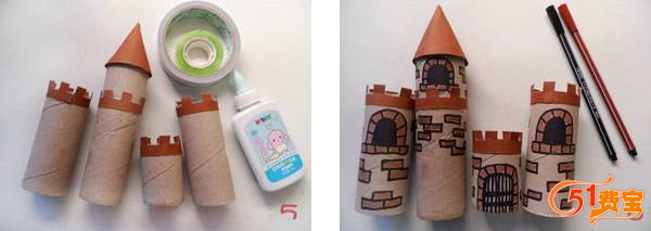 儿童手工课：DIY纸筒城堡