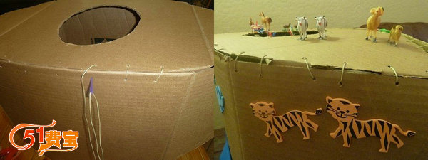 如何利用废纸箱制作儿童跨腰船玩具