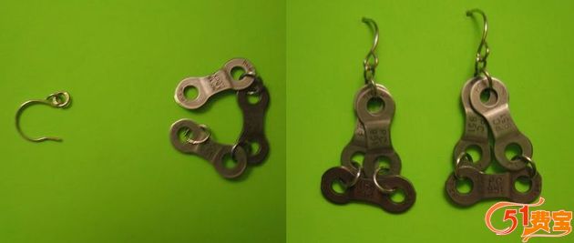 怎么利用自行车链条做手工耳环
