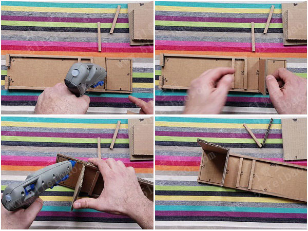 怎样利用废纸板制作热熔胶枪收纳支架 - 废物利用手工diy小制作 - 51