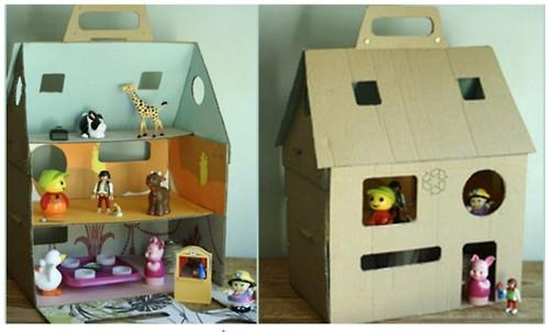 废纸箱制作儿童玩具小屋教程及图纸