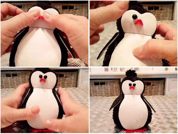 教你怎样做一只萌物袜子娃娃小企鹅漂亮玩偶