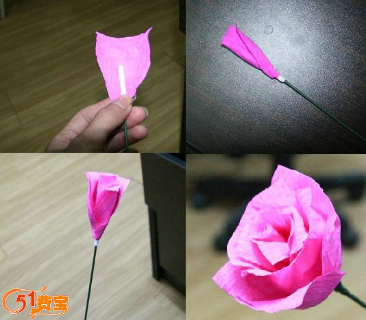另一种利用废纸制作的玫瑰花