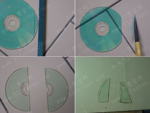 废弃CD光盘自制塑料创意书挡diy全程