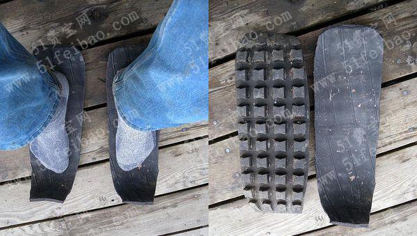 废物利用旧轮胎做手工防水鞋
