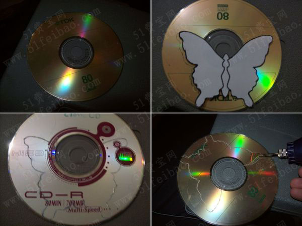 废CD改造diy手作蝴蝶相框