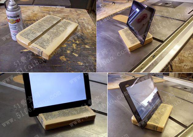 废旧书回收的另类用途：diy简单的平板电脑支架