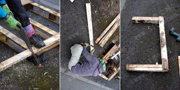 如何利用木托盘DIY市政园林木头花盆