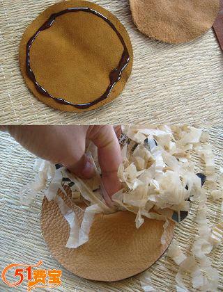 用废皮革做手工小蘑菇伞面制作