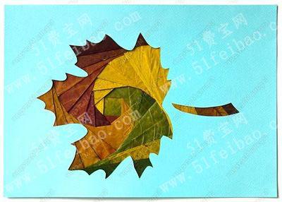 如何利用树叶DIY彩色拼贴枫叶装饰画