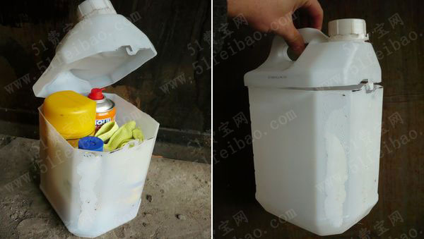 塑料桶废旧利用改造方法：diy自锁口收纳桶