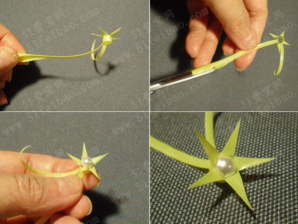 利用废吸管做小手工笔头装饰小花 - 废物利用手工diy小制作 - 51费宝