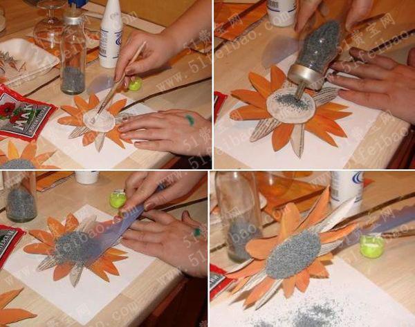 幼儿园手工制作纸板向日葵教程