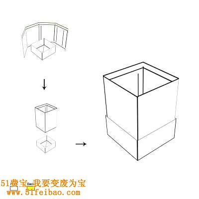 教你怎么利用广告纸和旧报纸折出实用笔筒