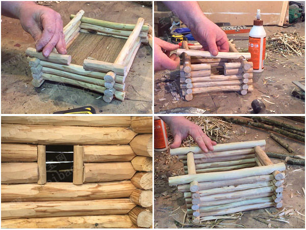 环保手工艺:树枝小鸟木屋鸟窝制作详解