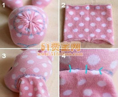 如何利用袜子做小兔子布偶