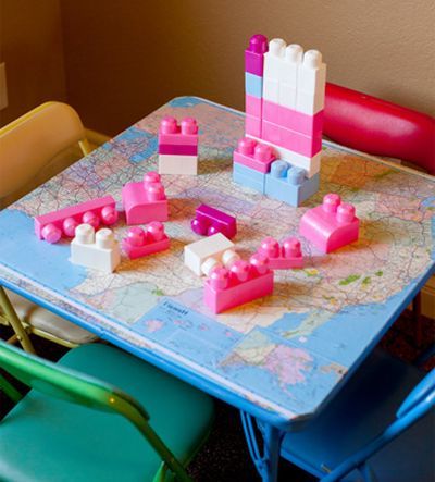 老地图的用途：利用旧地图改造儿童玩具桌教程